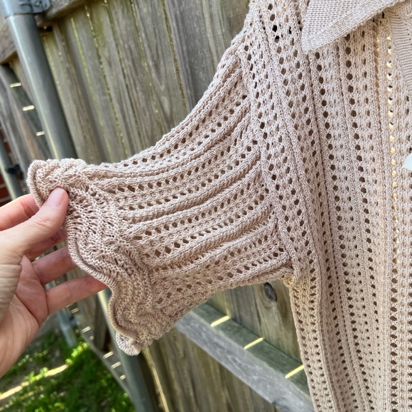 👗SolitaireCream Knit Cardigan - Picture 5 of 9